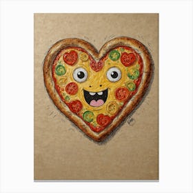 Heart Pizza 6 Canvas Print