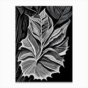 Marsh Tea Leaf Linocut 3 Canvas Print