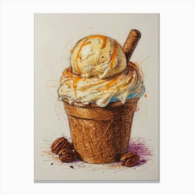 Ice Cream In A Bowl Canvas Print