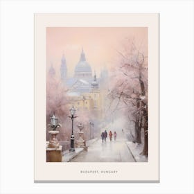 Dreamy Winter Painting Poster Budapest Hungary 1 Canvas Print