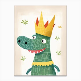 Little Alligator 1 Wearing A Crown Canvas Print