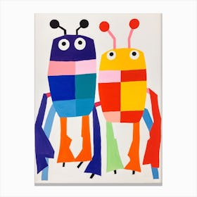 Colourful Kids Animal Art Crab 5 Canvas Print