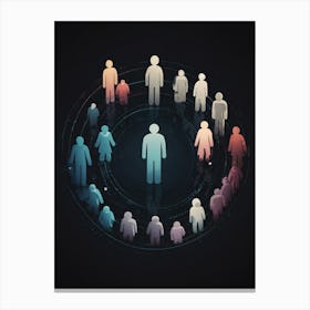 People In A Circle Canvas Print