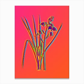 Neon Slime Lily Botanical in Hot Pink and Electric Blue n.0099 Canvas Print