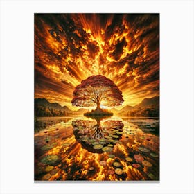 Golden Tree Of Life Canvas Print