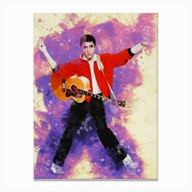 Smudge Of Portrait The Wonder Of Elvis Presley Canvas Print