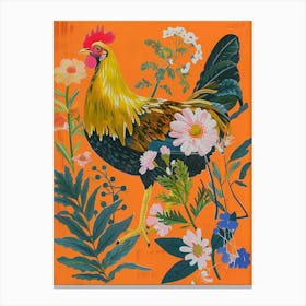 Spring Birds Rooster 4 Canvas Print