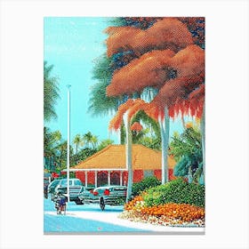 Coral Springs, City Us  Pointillism Canvas Print