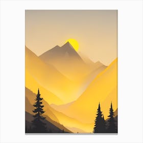 Misty Mountains Vertical Composition In Yellow Tone 30 Canvas Print