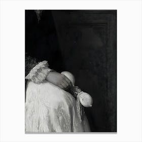 Lady In Black And White 2 Canvas Print