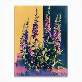 Foxglove Flowers On A Table   Contemporary Illustration 3 Canvas Print