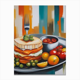 Sandwich On A Plate Canvas Print