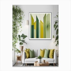 Green Living Room Canvas Print