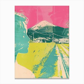 Takayama Japan Retro Duotone Silkscreen 1 Canvas Print