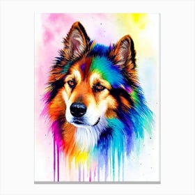 Belgian Tervuren Rainbow Oil Painting dog Canvas Print