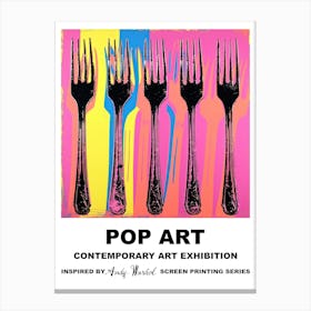 Forks Pop Art 3 Canvas Print