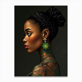 Black Woman With Tattoos 2 Canvas Print