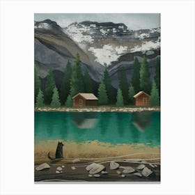 Cabin By The Lake Canvas Print