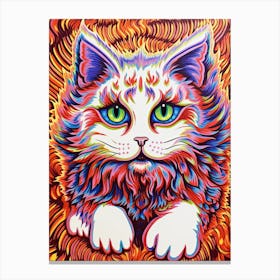 Louis Wain Kaleidoscope Psychedelic Cat 8 Canvas Print