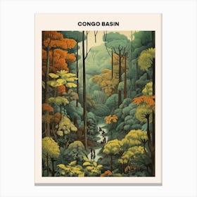 Congo Basin Midcentury Travel Poster Canvas Print