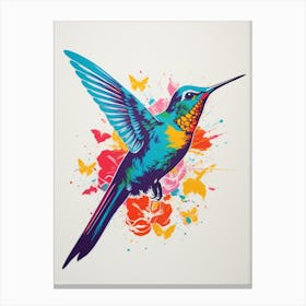 Andy Warhol Style Bird Hummingbird 2 Canvas Print
