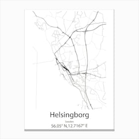 Helsingborg,Sweden Minimalist Map Canvas Print