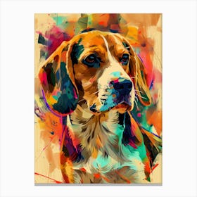 Beagle dog colourful Painting Canvas Print