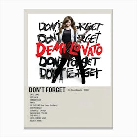 Don T Forget By Demi Lovato 2008 Poster Canvas Print