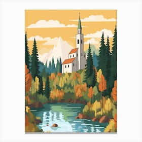 Lithuania 1 Travel Illustration Canvas Print