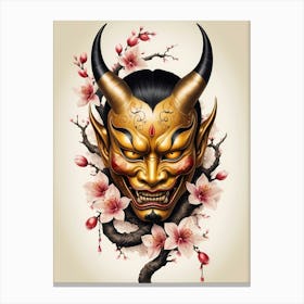Floral Irezumi The Traditional Japanese Tattoo Hannya Mask (64) Canvas Print