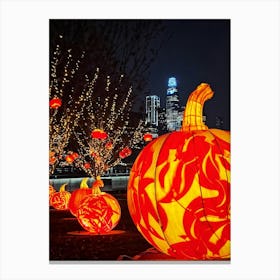 A Visual Representation Of An Autumn Themed Generative Light Decoration Celebrating Thanksgiving I (3) 1 Canvas Print