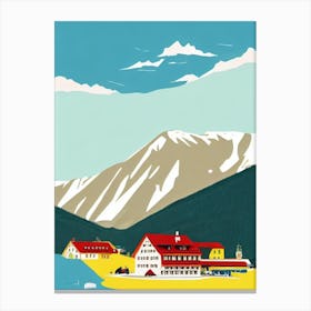 Nassfeld, Austria Midcentury Vintage Skiing Poster Canvas Print