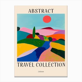 Abstract Travel Collection Poster Lebanon 2 Canvas Print