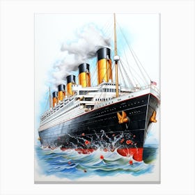 Titanic Onboarding Pencil Illustration 2 Canvas Print