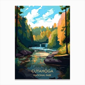 Cuyahoga Lake National Park Travel Poster Illustration Style 2 Canvas Print