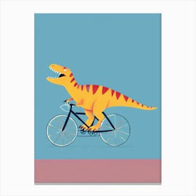 Dinosaur On A Bike 2 Canvas Print