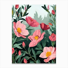 Pink Flowers Background Canvas Print