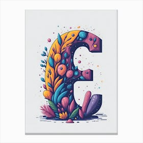 Colorful Letter E Illustration 54 Canvas Print