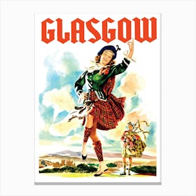 Glasgow, Dancing Woman in National Costume Canvas Print