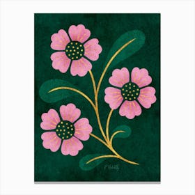 Wild Rose in Pink and Gold Canvas Print