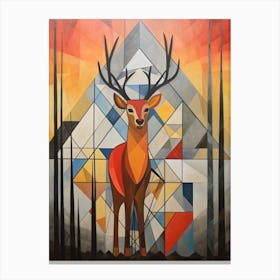 Deer Abstract Pop Art 8 Canvas Print