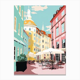 Gothenburg, Sweden, Flat Pastels Tones Illustration 4 Canvas Print