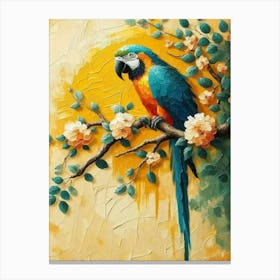 Parrot On A Branch Canvas Print