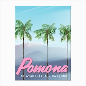 Pomona California Travel map Canvas Print