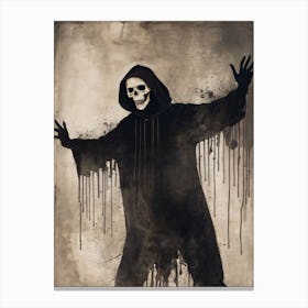 Dance With Death Skeleton Painting (51) Canvas Print