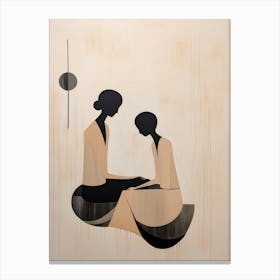 Two Women Sitting 1 Canvas Print