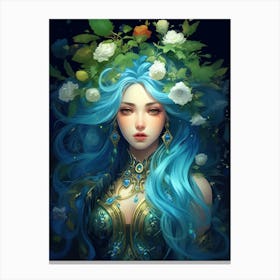 Blue Haired Girl 1 Canvas Print