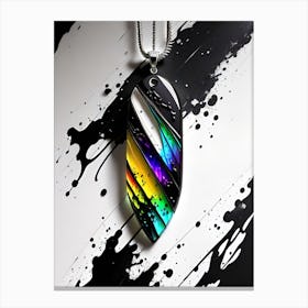 Rainbow Feather Pendant Canvas Print