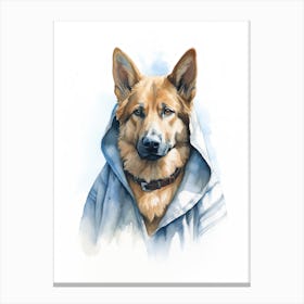 German Sheperd Dog As A Jedi 1 Canvas Print