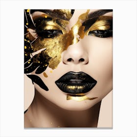 Gold And Black Makeup Canvas Print